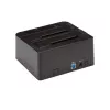 StarTech.com Docking station per disco fisso da USB 3.2 Gen 2 a SATA a doppio vano, dock per disco fisso USB 10Gbps, docking station esterna per SSD/HDD SATA I/II/III da 2,5/3,5 pollici, alloggiamento disco fisso hot-swap, caricamento dall'alto