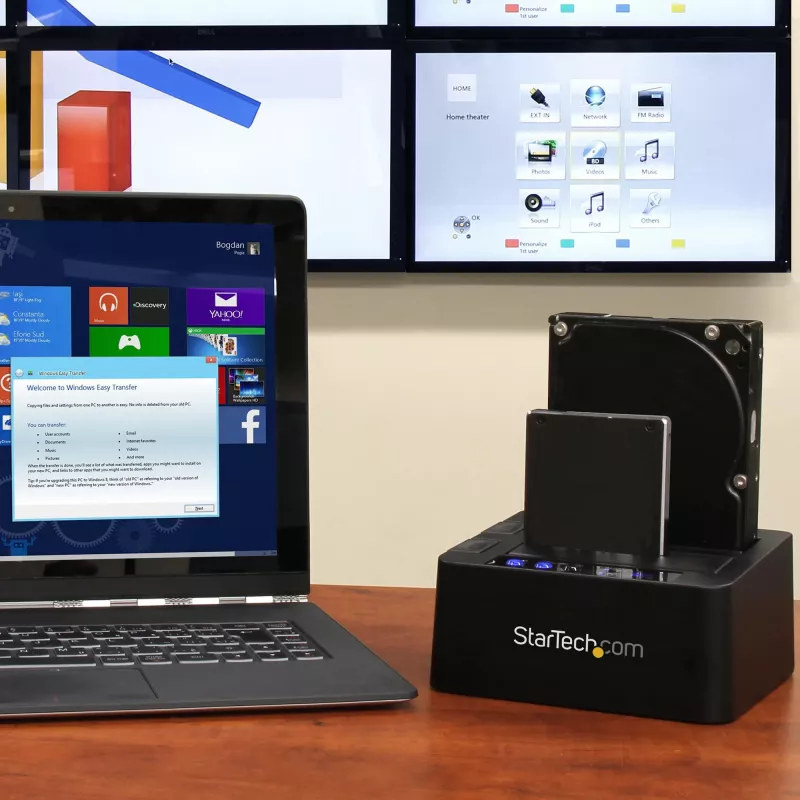 StarTech.com Duplicatore di dischi fissi standalone, clonatore/copiatore HDD/SSD a doppio vano, docking station da USB 3.1 (10 Gbit/s) a SATA III HDD/SSD, dock duplicatore di dischi fissi, clonatore di dischi fissi