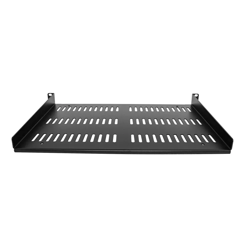 StarTech.com Ripiano per rack server 1U - Vassoi a mensola universale ventilato per armadio e rack apparecchiature di rete 19 pollici - Design durevole - Portata 55lb/25kg - Ripiano profondo 12 pollici, nero