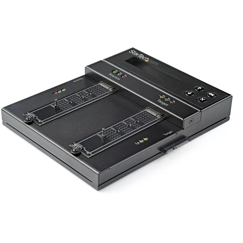 StarTech.com Duplicatore e cancellatore standalone M.2 SATA e M.2 NVMe - Clonatore/wiper HDD/SSD per M.2 PCIe AHCI/NVMe, M.2 SATA, unità SATA da 2,5/3,5 pollici - Cancellatore/duplicatore di dischi fissi esterno, TAA