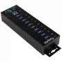 StarTech.com hub USB 3.0 industriale 10 porte – protezione ESD e sovratensione~hub USB 3.0 10 porte – 5 Gbit/s – hub USB-A industriale in metallo con protezione ESD e sovratensione – montaggio su guida DIN, a parete o da tavolo – hub di espansione USB conforme TAA