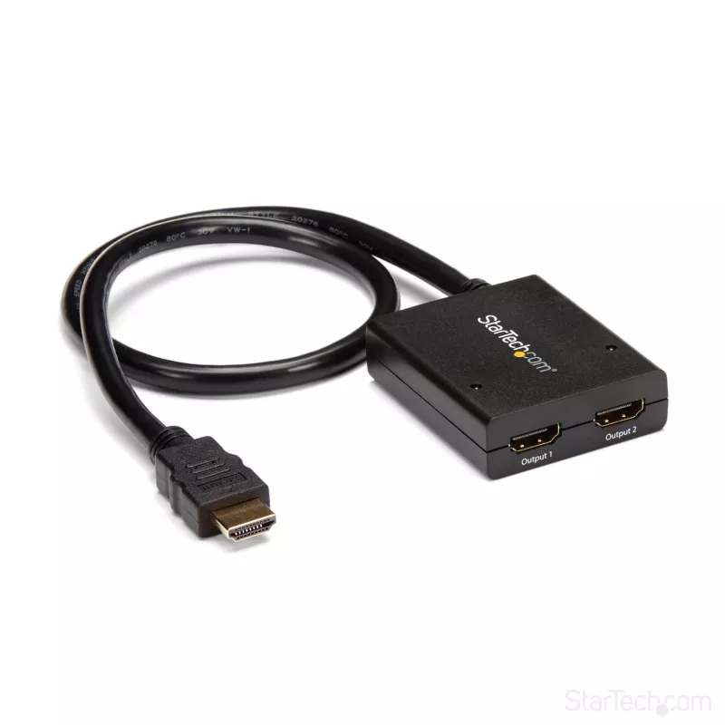 StarTech.com splitter video HDMI 4K 2 porte – splitter HDMI 1x2 – alimentazione tramite USB o alimentatore – 4K 30Hz