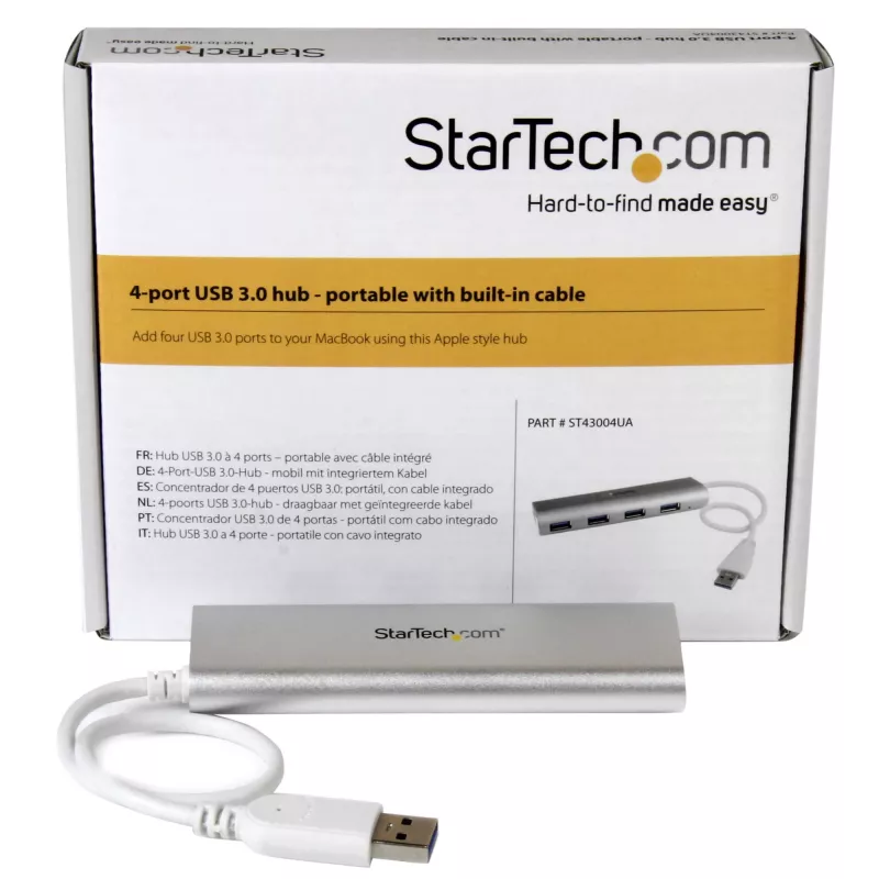 StarTech.com hub USB 4 porte, USB A a 4 porte USB-A, USB 5 Gbit/s, design robusto, bus-powered, hub USB 3.0 portatile per laptop