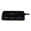 StarTech.com mini hub USB 3.0 SuperSpeed 4 porte portatile - nero~mini hub USB 3.0 SuperSpeed 4 porte portatile - 5 Gbit/s - nero