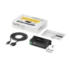 StarTech.com ST7200USBM hub USB 2.0 industriale a 7 porte, custodia in metallo, protezione ESD e da sovratensioni, montabile su guida DIN/parete/scrivania, 7–24 V DC, conforme TAA, nero