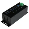 StarTech.com hub USB 3.0 industriale a 7 porte con protezione ESD~hub USB 3.0 a 7 porte (5Gbps) - hub USB-A industriale in metallo con protezione ESD e protezione da sovratensione 350W - montaggio su guida DIN, a parete o su tavolo - hub expander USB conforme TAA