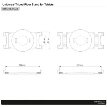 StarTech.com supporto treppiede regolabile per tablet, tablet/UMPC, supporto multimediale, interno, nero