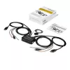 StarTech.com switch KVM DisplayPort 2 porte – 4K 60Hz – switch KVM desktop USB DP 1.2 UHD dual port compatto con cavi da 1,2 m e audio – bus-powered e commutazione remota – MacBook ThinkPad
