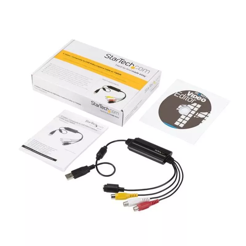 StarTech.com cavo adattatore acquisizione video USB – cavo dispositivo acquisizione video S-Video/Composite a USB 2.0 SD – supporto TWAIN – convertitore analogico-digitale per archiviazione multimediale – solo Windows