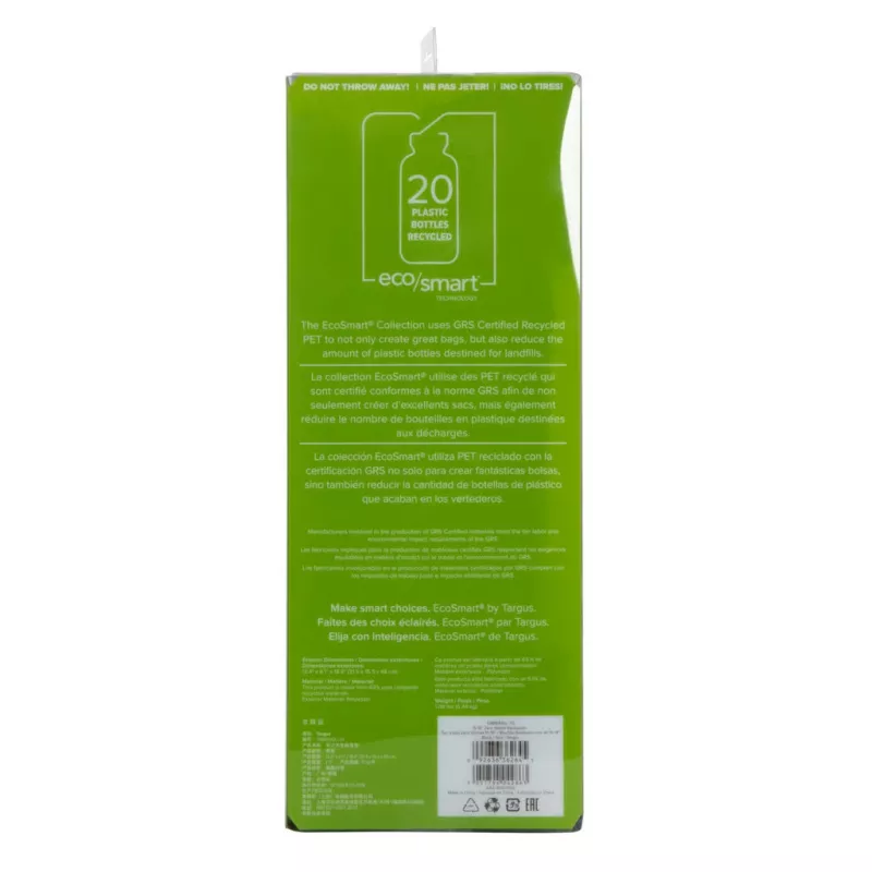 Targus TBB641GL EcoSmart Zero Waste zaino per laptop da 15–16 pollici, in plastica, nero