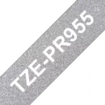 Nastro per etichettatura Brother TZE-PR955 bianco su argento
