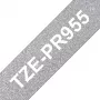 Nastro per etichettatura Brother TZE-PR955 bianco su argento
