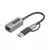 StarTech.com adattatore USB-C a Ethernet 2.5GbE con convertitore USB-A, NIC NBASE-T, USB 3.0 Type-C 2.5/1G rete multi speed, compatibile Thunderbolt, Windows e Mac