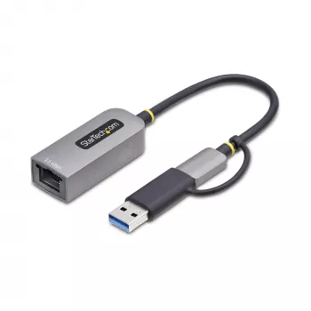 StarTech.com adattatore USB-C a Ethernet 2.5GbE con convertitore USB-A, NIC NBASE-T, USB 3.0 Type-C 2.5/1G rete multi speed, compatibile Thunderbolt, Windows e Mac