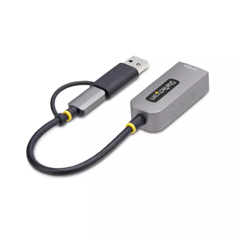 StarTech.com adattatore USB-C a Ethernet 2.5GbE con convertitore USB-A, NIC NBASE-T, USB 3.0 Type-C 2.5/1G rete multi speed, compatibile Thunderbolt, Windows e Mac