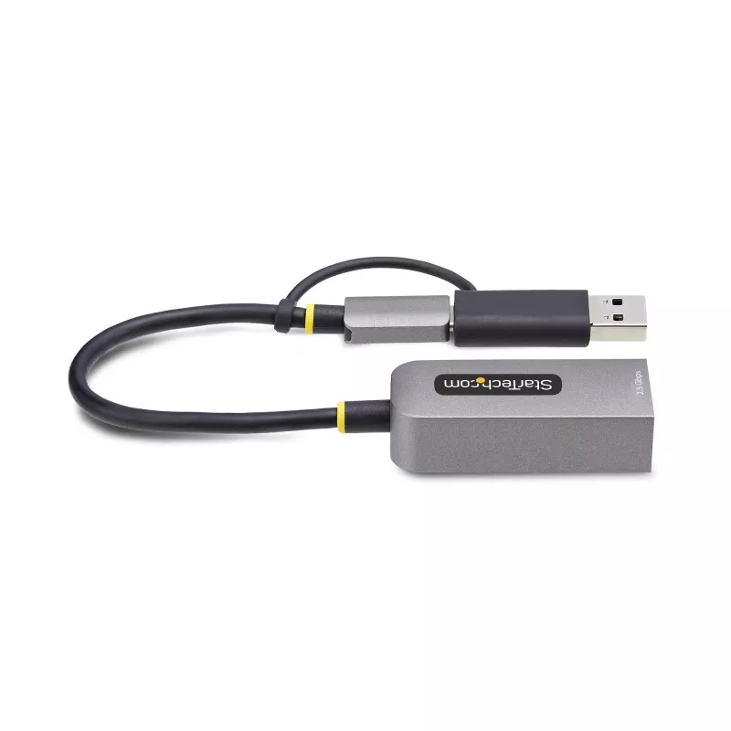 StarTech.com adattatore USB-C a Ethernet 2.5GbE con convertitore USB-A, NIC NBASE-T, USB 3.0 Type-C 2.5/1G rete multi speed, compatibile Thunderbolt, Windows e Mac
