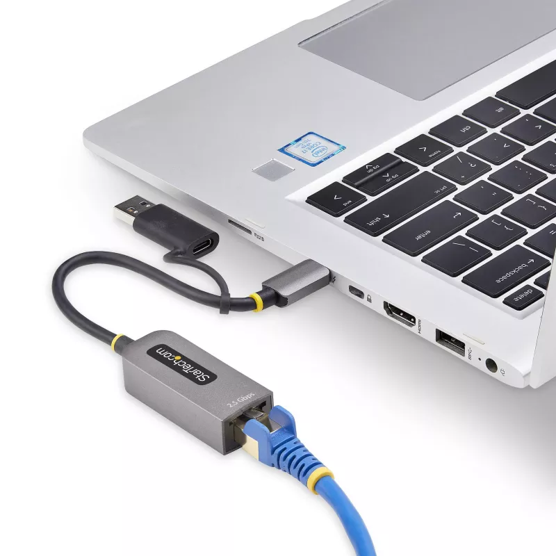 StarTech.com adattatore USB-C a Ethernet 2.5GbE con convertitore USB-A, NIC NBASE-T, USB 3.0 Type-C 2.5/1G rete multi speed, compatibile Thunderbolt, Windows e Mac