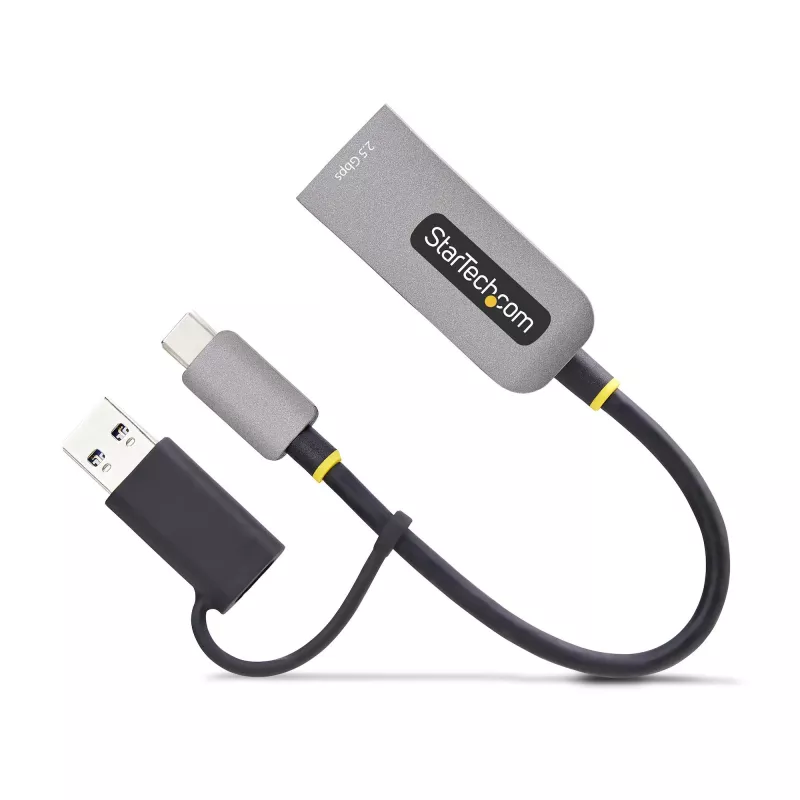 StarTech.com adattatore USB-C a Ethernet 2.5GbE con convertitore USB-A, NIC NBASE-T, USB 3.0 Type-C 2.5/1G rete multi speed, compatibile Thunderbolt, Windows e Mac