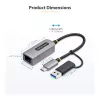 StarTech.com adattatore USB-C a Ethernet 2.5GbE con convertitore USB-A, NIC NBASE-T, USB 3.0 Type-C 2.5/1G rete multi speed, compatibile Thunderbolt, Windows e Mac