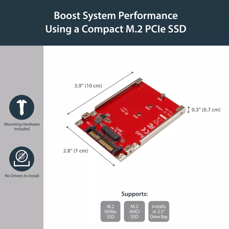 StarTech.com Adattatore host da unità M.2 a U.2 (SFF-8639) per SSD M.2 PCIe NVMe