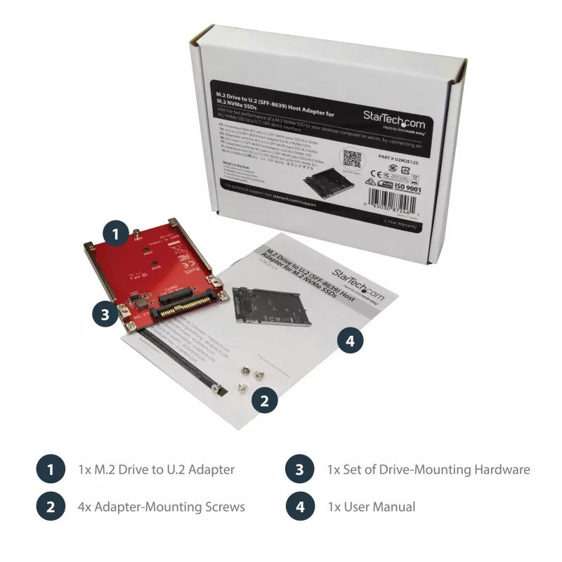 StarTech.com Adattatore host da unità M.2 a U.2 (SFF-8639) per SSD M.2 PCIe NVMe