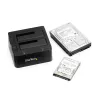 StarTech.com docking station per dischi fissi da USB 3.0 a SATA e IDE dual-bay, dock per HDD USB, docking station esterna per SSD/HDD SATA I/II/III e IDE (40 pin) 2,5/3,5 pollici, alloggiamenti hot-swap, caricamento dall'alto