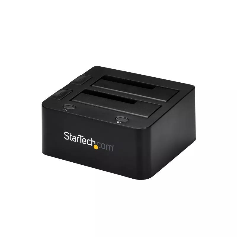 StarTech.com docking station per dischi fissi da USB 3.0 a SATA e IDE dual-bay, dock per HDD USB, docking station esterna per SSD/HDD SATA I/II/III e IDE (40 pin) 2,5/3,5 pollici, alloggiamenti hot-swap, caricamento dall'alto