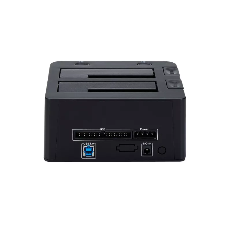 StarTech.com docking station per dischi fissi da USB 3.0 a SATA e IDE dual-bay, dock per HDD USB, docking station esterna per SSD/HDD SATA I/II/III e IDE (40 pin) 2,5/3,5 pollici, alloggiamenti hot-swap, caricamento dall'alto