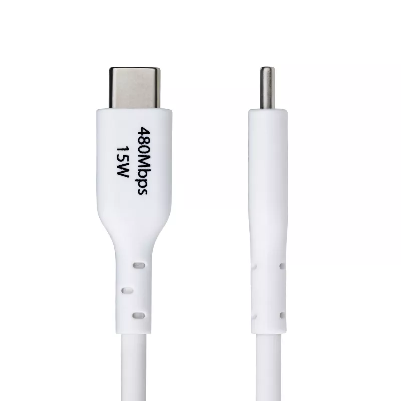 StarTech.com cavo di ricarica USB-A a USB-C 2m, ricarica e sincronizzazione, 3A, USB 2.0, guaina TPE - cavo di ricarica USB bianco