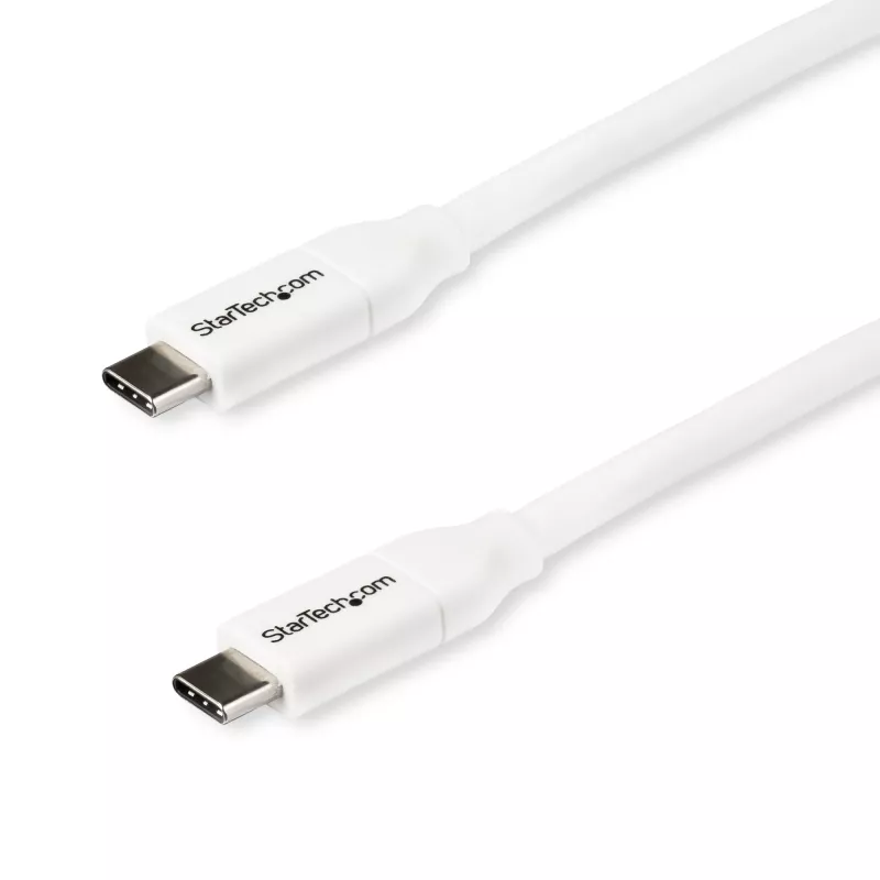 StarTech.com cavo USB-C a USB-C con 5 A PD – M/M – bianco – 2 m – USB 2.0 – certificato USB-IF