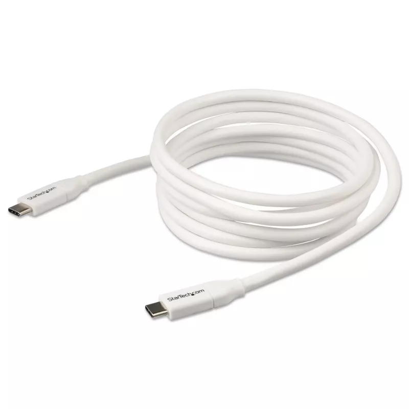 StarTech.com cavo USB-C a USB-C con 5 A PD – M/M – bianco – 2 m – USB 2.0 – certificato USB-IF