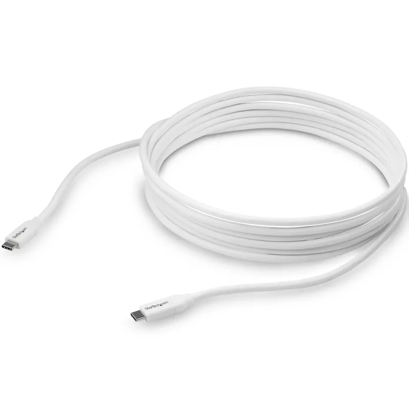 StarTech.com cavo USB-C a USB-C con 5A PD - M/M - bianco - 4 m - USB 2.0 - certificato USB-IF