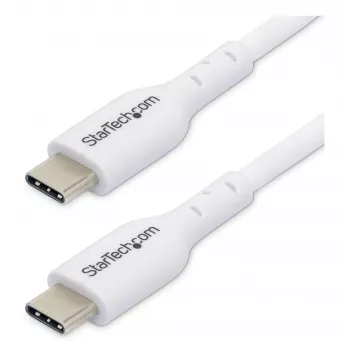 StarTech.com Cavo di ricarica USB-C bianco da 1 m (3.3 ft), cavo USB-C, cavo di ricarica per laptop USB 2.0 Type-C, 60W 3A Power Delivery, guaina in TPE, cavo per trasferimento dati USB-C, M/M