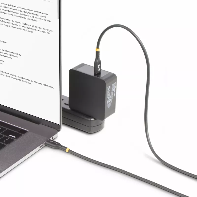 StarTech.com Cavo di ricarica USB-C da 1 m, cavo USB-C certificato USB-IF, 240W PD EPR, cavo di ricarica per laptop USB 2.0 Type-C, cavo per trasferimento dati USB-C, guaina in TPE, M/M