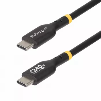 StarTech.com Cavo di ricarica USB-C da 2 m, cavo USB-C certificato USB-IF, 240 W PD EPR, cavo di ricarica per laptop USB 2.0 Type-C, cavo di trasferimento dati USB-C, guaina in TPE, M/M