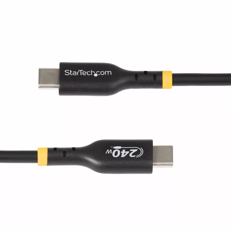 StarTech.com Cavo di ricarica USB-C da 2 m, cavo USB-C certificato USB-IF, 240 W PD EPR, cavo di ricarica per laptop USB 2.0 Type-C, cavo di trasferimento dati USB-C, guaina in TPE, M/M