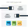 StarTech.com Cavo di ricarica USB-C da 2 m, cavo USB-C certificato USB-IF, 240 W PD EPR, cavo di ricarica per laptop USB 2.0 Type-C, cavo di trasferimento dati USB-C, guaina in TPE, M/M