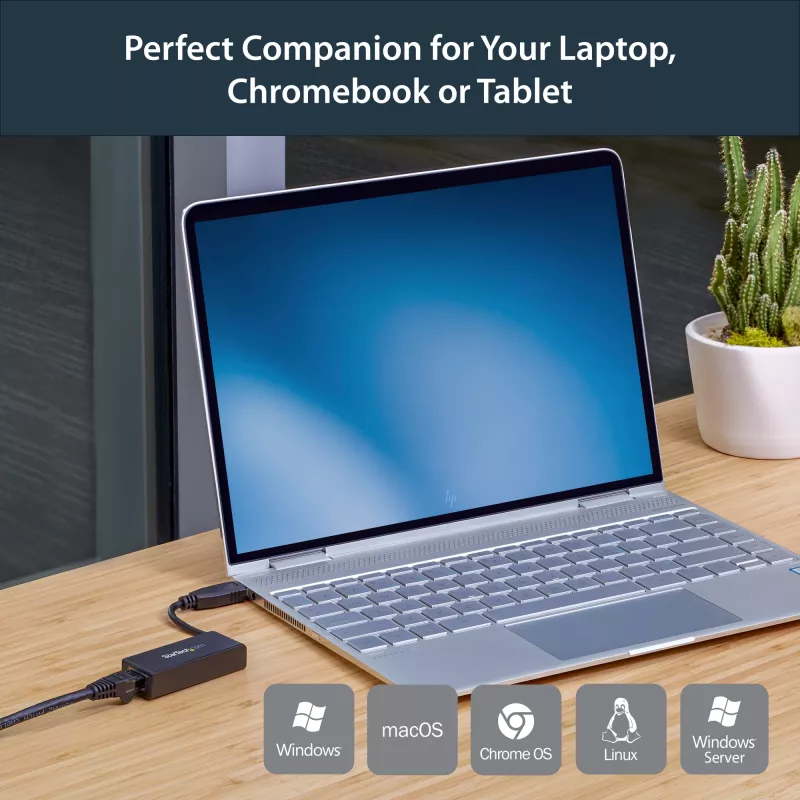 StarTech.com Adattatore di rete USB 3.0 a Gigabit Ethernet, 10/100/1000 Mbit/s, USB a RJ45, adattatore USB 3.0 a LAN, adattatore Ethernet USB 3.0 (GbE), conforme TAA