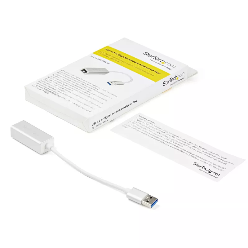 StarTech.com Adattatore di rete USB 3.0 a Gigabit - argento, con filo, USB, Ethernet, 2000 Mbit/s, argento