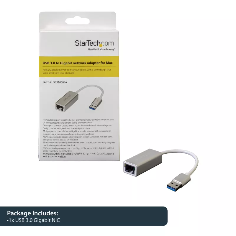 StarTech.com Adattatore di rete USB 3.0 a Gigabit - argento, con filo, USB, Ethernet, 2000 Mbit/s, argento