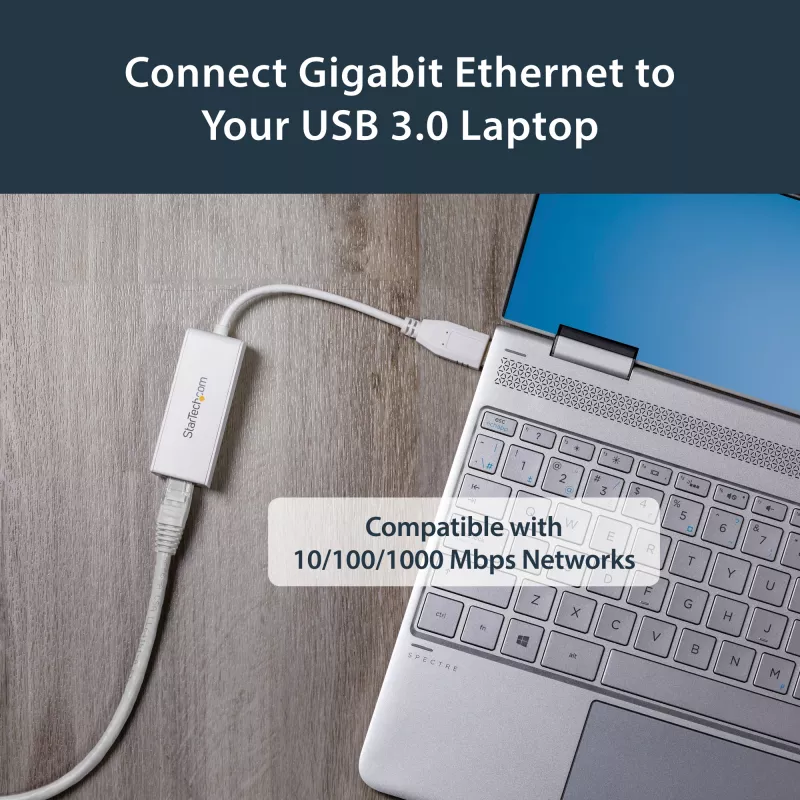 StarTech.com Adattatore di rete USB 3.0 a Gigabit Ethernet, 10/100/1000 Mbit/s, USB a RJ45, adattatore USB 3.0 a LAN, adattatore Ethernet USB 3.0 (GbE), conforme TAA