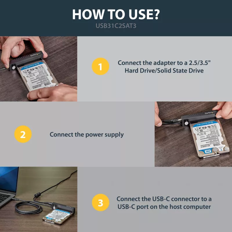 StarTech.com Cavo adattatore USB 3.1 (10 Gbps) per unità SATA da 2,5