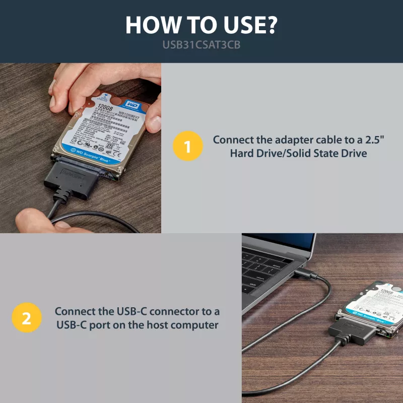 StarTech.com Cavo adattatore USB 3.1 (10 Gbit/s) per unità SATA da 2,5