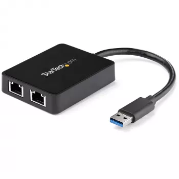 StarTech.com Adattatore NIC USB 3.0 a doppia porta Gigabit Ethernet con porta USB