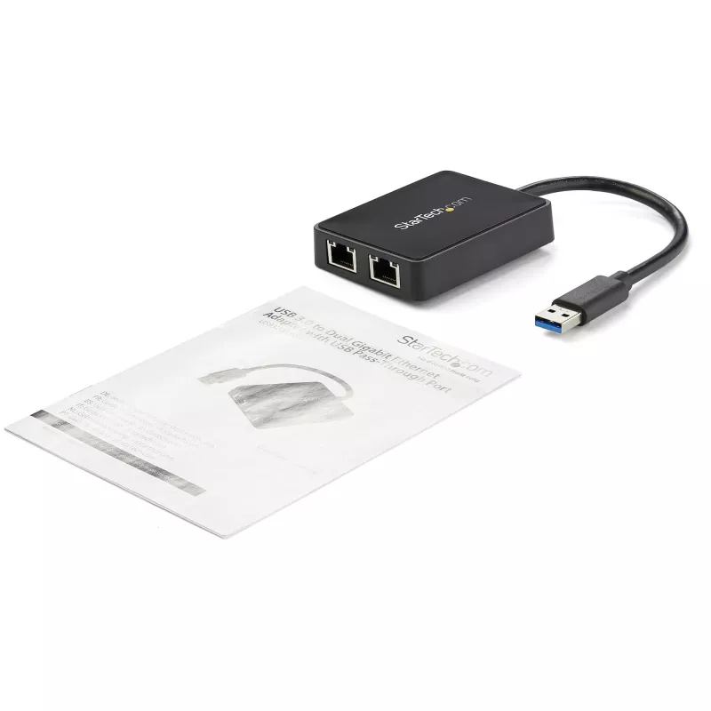 StarTech.com Adattatore NIC USB 3.0 a doppia porta Gigabit Ethernet con porta USB