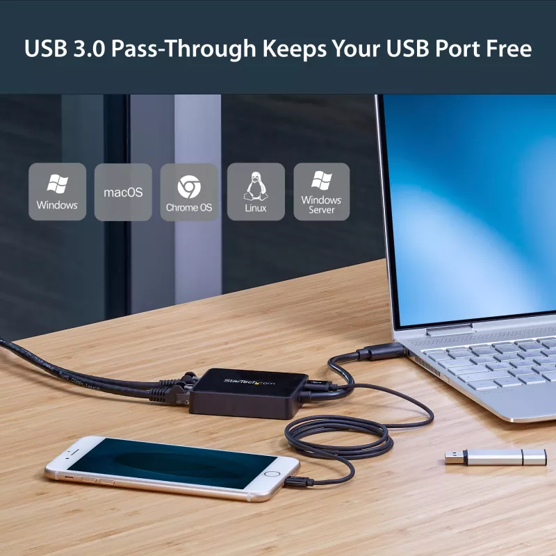 StarTech.com Adattatore NIC USB 3.0 a doppia porta Gigabit Ethernet con porta USB