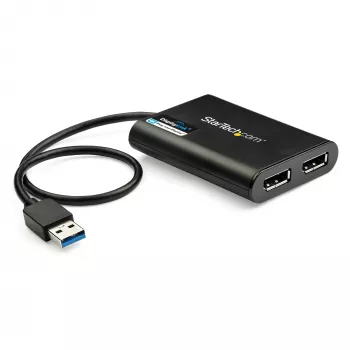 StarTech.com Adattatore USB 3.0 a doppio DisplayPort – 4K 60 Hz, 3.2 Gen 1 (3.1 Gen 1), USB Type-A, uscita DisplayPort, 4096 x 2160 pixel
