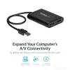 StarTech.com Adattatore USB 3.0 a doppio DisplayPort – 4K 60 Hz, 3.2 Gen 1 (3.1 Gen 1), USB Type-A, uscita DisplayPort, 4096 x 2160 pixel