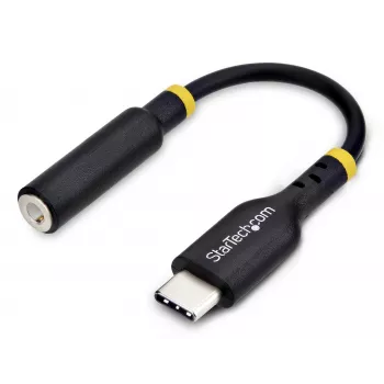 StarTech.com Adattatore jack cuffie/headset USB-C a 3,5 mm TRRS da 12,7 cm (5 inch), dongle aux USB Type-C, DAC a 32 bit, compatibile USB-C/Thunderbolt, laptop/telefono/tablet