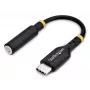 StarTech.com USBCAUDIO2 adattatore audio da USB-C a 3,5 mm TRRS per cuffie/auricolare con microfono, DAC a 32 bit, compatibile con Thunderbolt, 12,7 cm, nero
